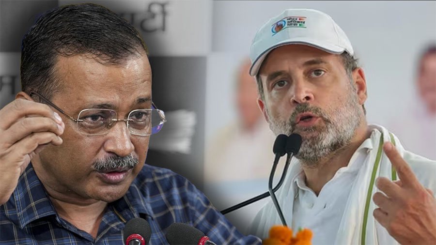 Arvind Kejriwal addressing party members at Constitutional Club