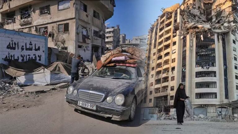 Palestinian families fleeing amid shelling and conflict in Gaza City