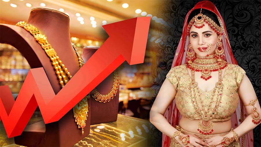 Gold bars and coins reflecting rising gold prices in India