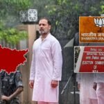 Rahul Gandhi addressing supporters during the launch of the Voter Adhikar Yatra in Bihar