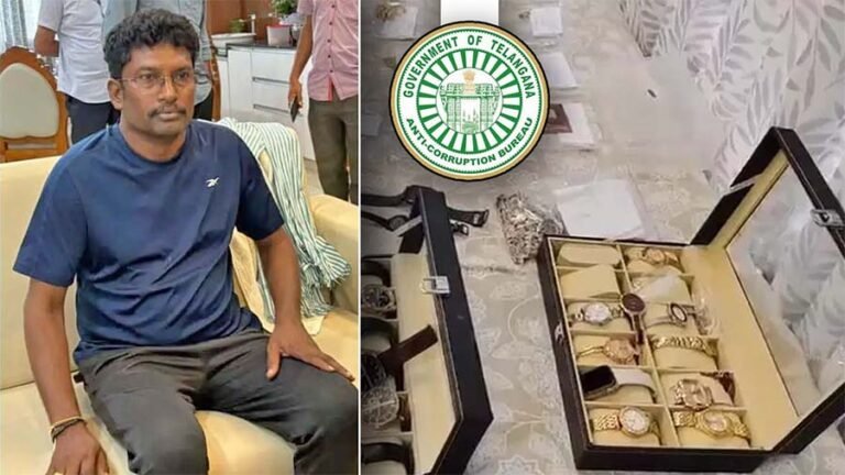 Telangana Anti-Corruption Bureau officials conducting a raid and investigation related to disproportionate assets