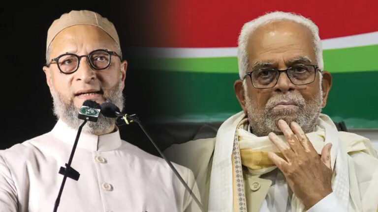 Asaduddin Owaisi with Vice Presidential candidate B Sudershan Reddy