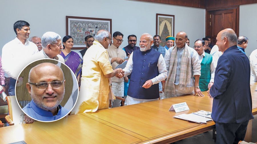 C.P. Radhakrishnan celebrating victory as Vice President of India