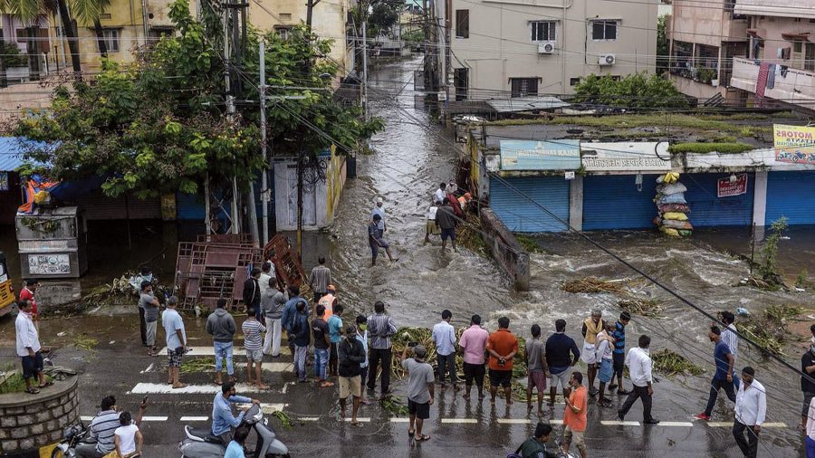Thunderclouds over Hyderabad city as IMD issues rainfall and storm alert
