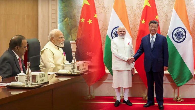 Indian Prime Minister Narendra Modi and Chinese President Xi Jinping at the bilateral summit discussing anti-terror cooperation