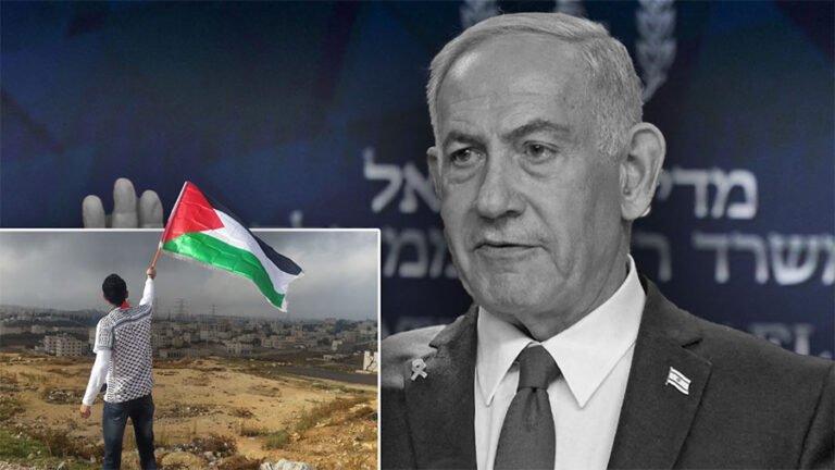 West Bank landscape with new settlement construction and separation barrier