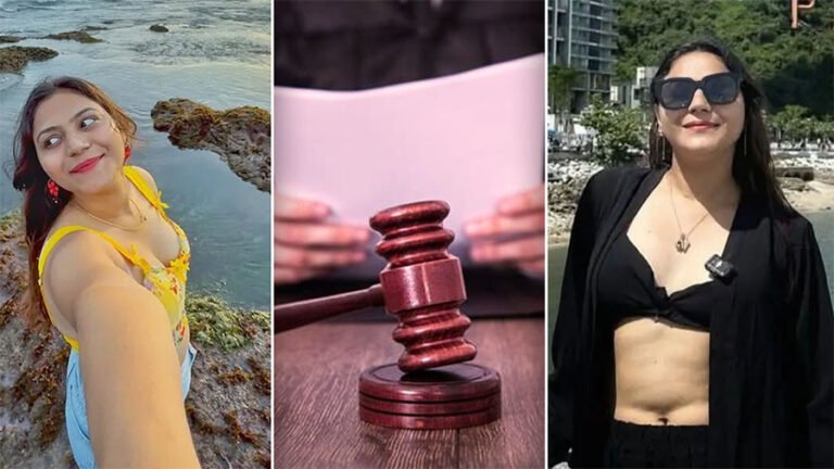 Indian courthouse exterior with legal documents and police presence