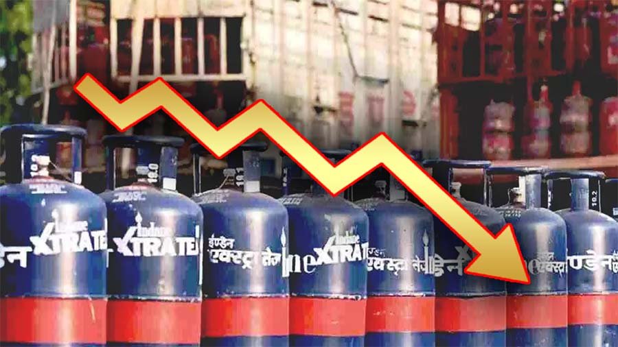 LPG cylinders stacked outside a gas distribution center