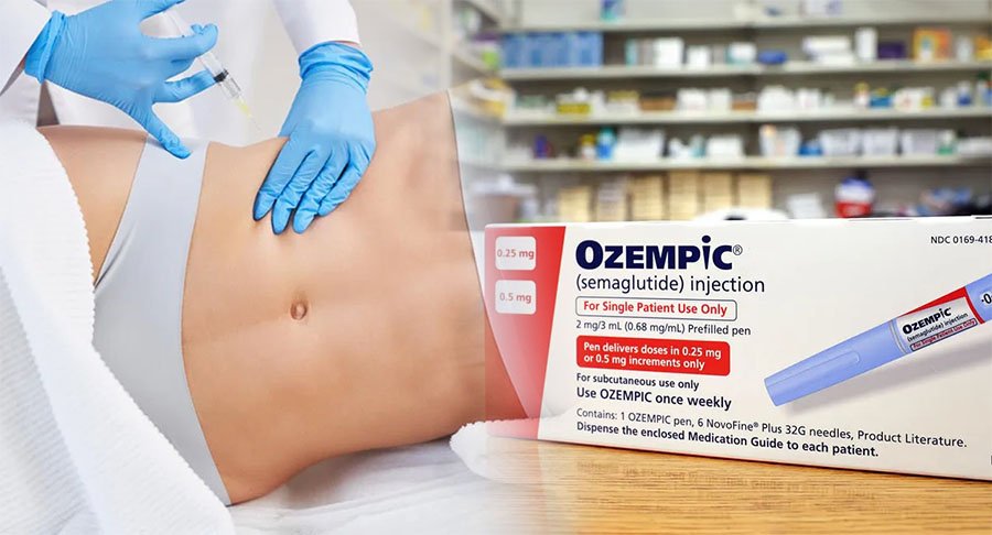 Doctor holding semaglutide injection pen for weight management