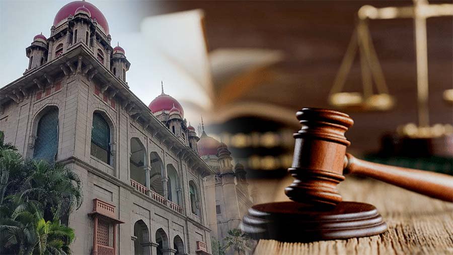 Telangana High Court building with legal documents symbolizing family law judgment