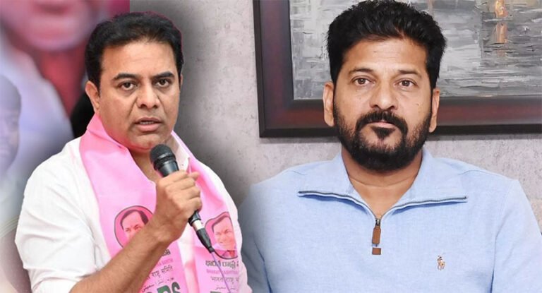 BRS leader KT Rama Rao addressing supporters in Jubilee Hills ahead of the by-election