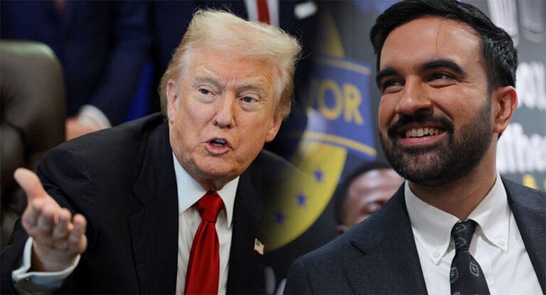 Donald Trump and New York Mayor Zohran Mamdani face off in a political clash over ideology and funding.