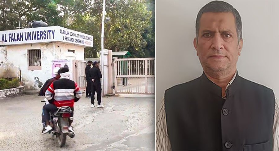 Enforcement Directorate officers conducting searches related to the Al Falah University money laundering case