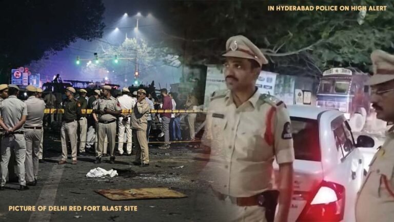 Hyderabad police conduct security checks after Red Fort blast in New Delhi.