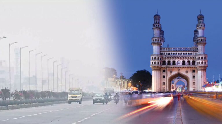 Weather update showing rising temperatures in Hyderabad and Telangana with forecast of upcoming rainfall.