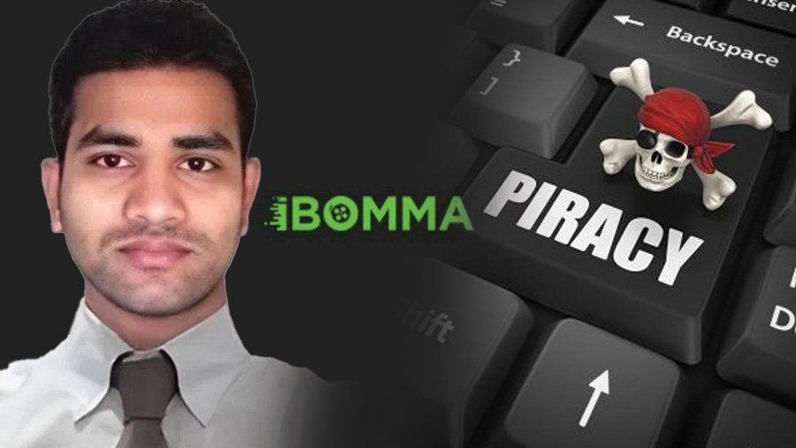 Cybercrime officials escort iBomma founder Ravi for interrogation after invoking the Foreigners Act in Hyderabad.