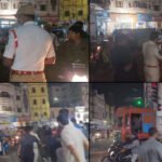 Hyderabad South Zone police checking vehicles at Shah Ali Banda junction