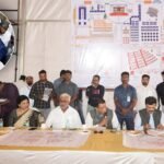 Telangana officials inspecting Waqf land near Masjid Alamgir in Madhapur