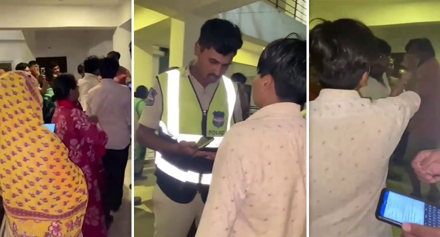 Young boy questions why he is being called Pakistani during a dispute at a Hyderabad apartment complex.
