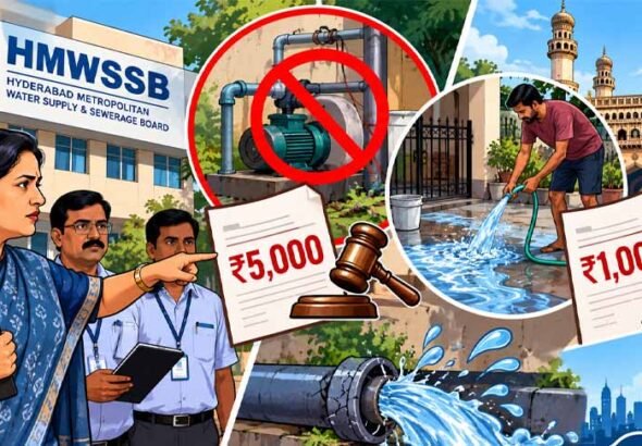 HMWSSB officials conduct inspections against illegal motor use and water wastage in Hyderabad