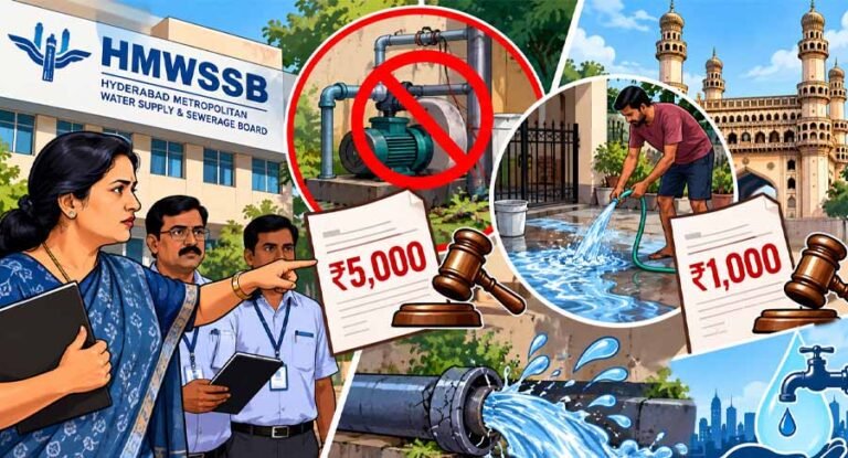 HMWSSB officials conduct inspections against illegal motor use and water wastage in Hyderabad