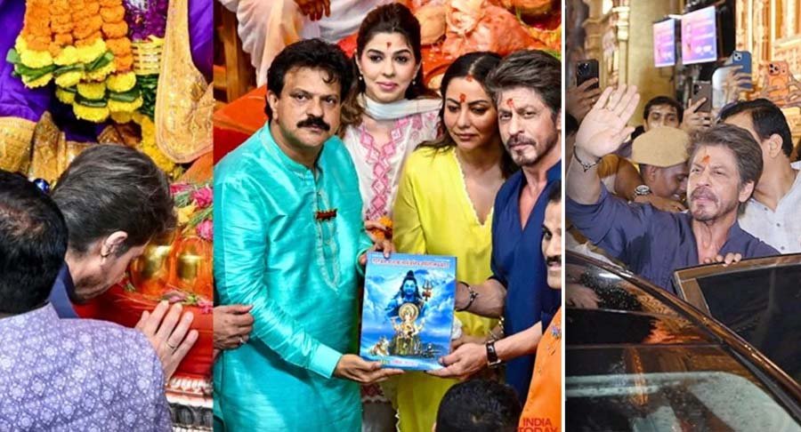 Shah Rukh Khan visits Lalbaugcha Raja with Gauri Khan and Suhana Khan